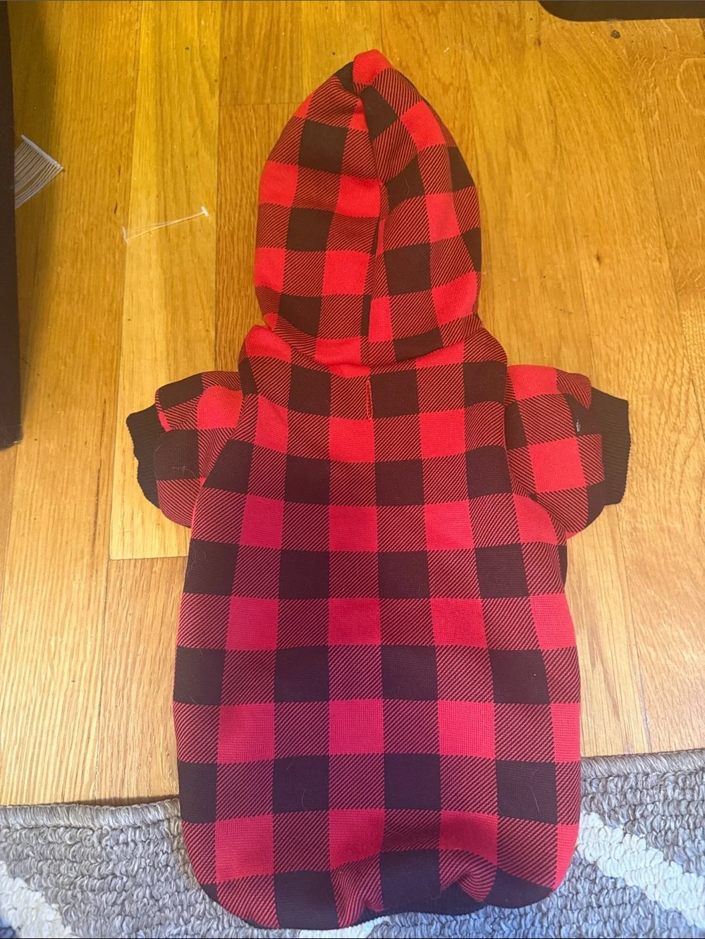 Red and Black Buffalo Plaid Pet Hoodie